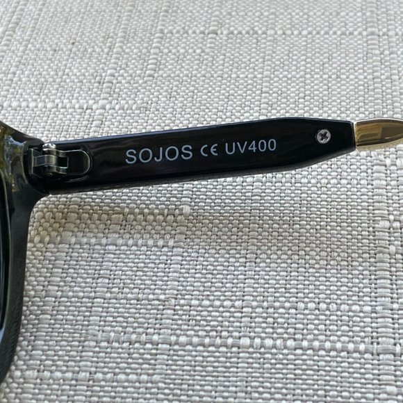 SOJOS Women Sunglasses BlackGold Tone UV400 Protection Eyewear Shades - Picture 10 of 12